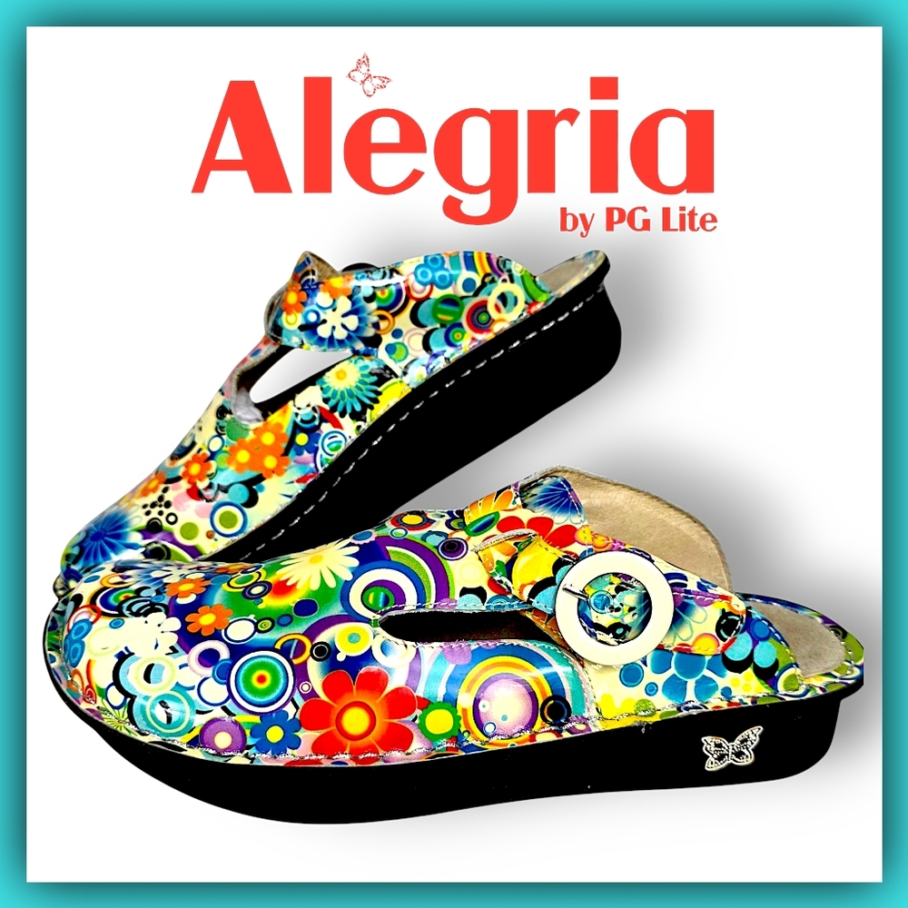 Alegria Multicolor Floral Mules